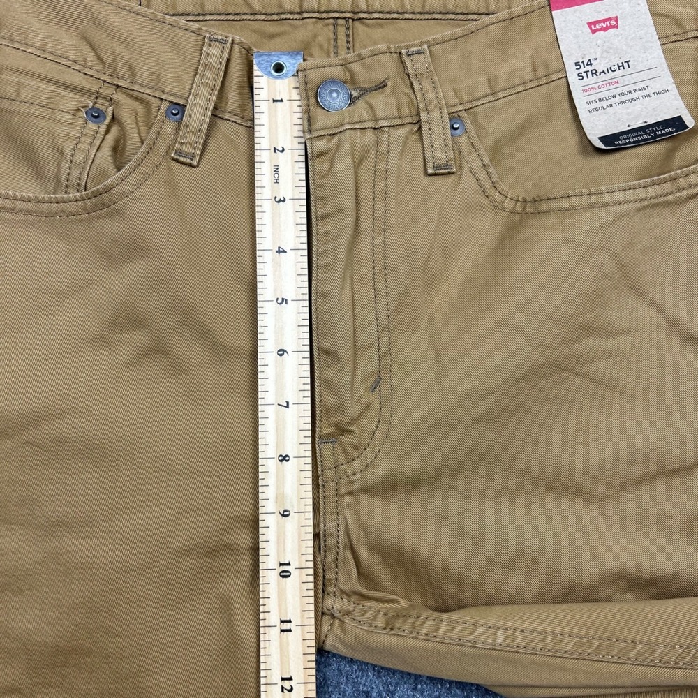 Levi's 514 Straight Pants Mens 34x34 Tan Khaki Cotton Twill Casual Workwear NWT - Picture 9 of 12